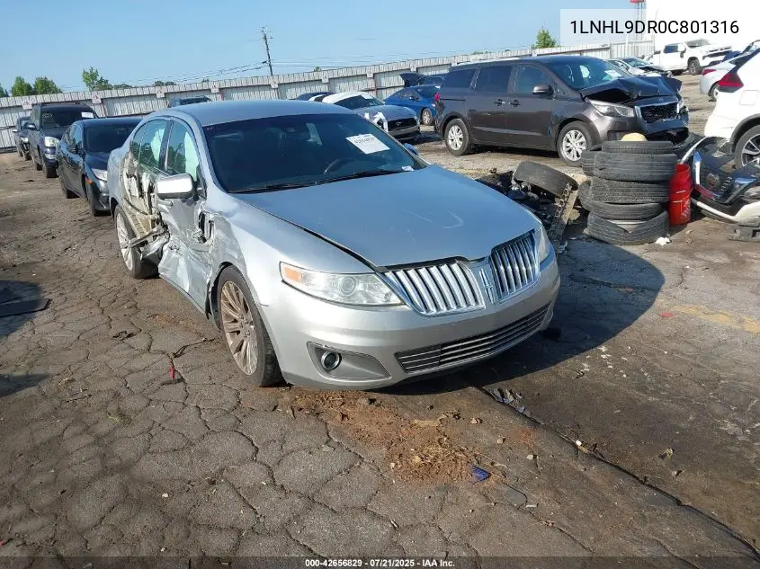 2012 Lincoln Mks VIN: 1LNHL9DR0C801316 Lot: 42656829