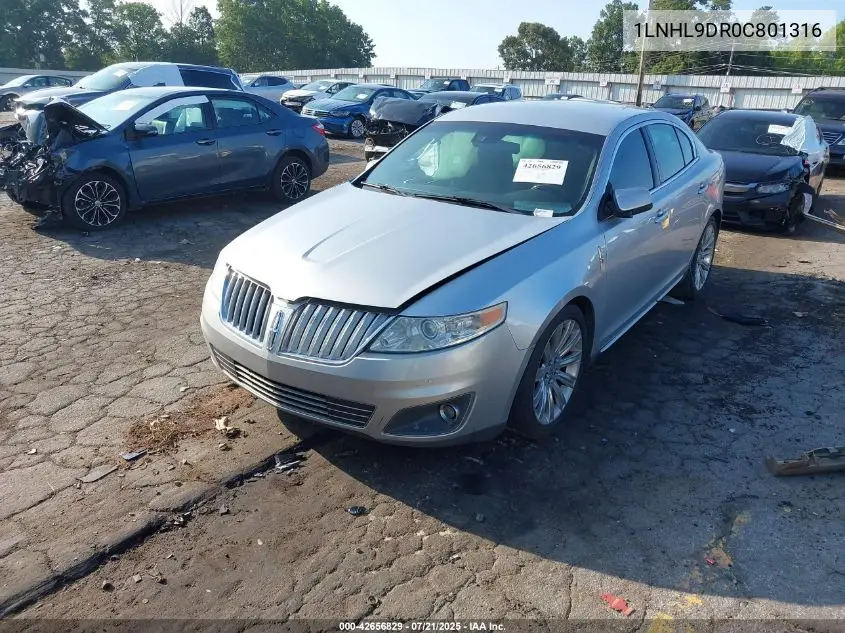 2012 Lincoln Mks VIN: 1LNHL9DR0C801316 Lot: 42656829