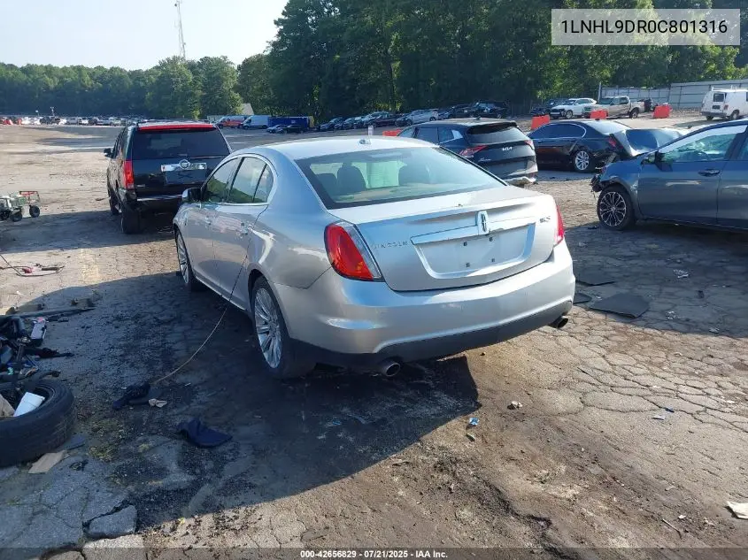 2012 Lincoln Mks VIN: 1LNHL9DR0C801316 Lot: 42656829