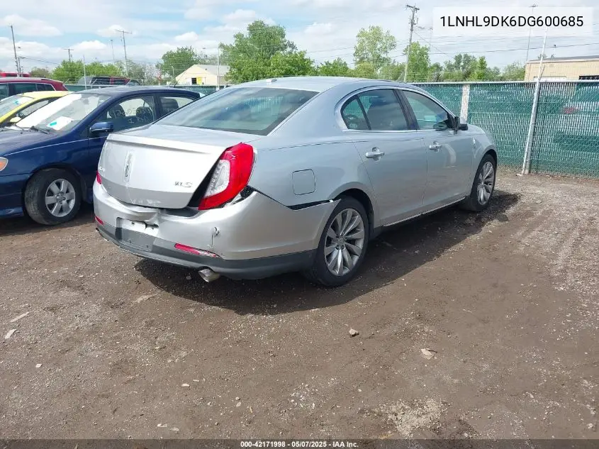 2013 Lincoln Mks VIN: 1LNHL9DK6DG600685 Lot: 42171998