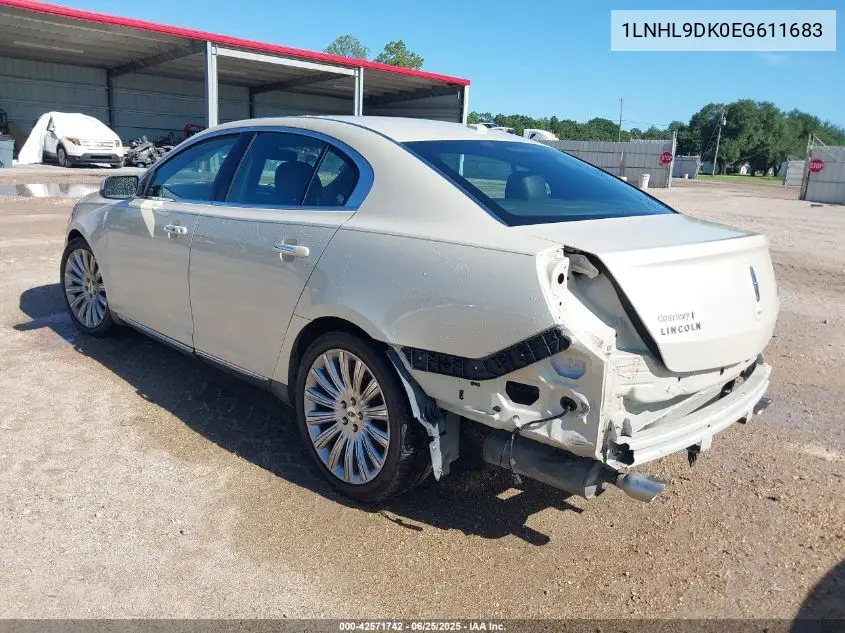 2014 Lincoln Mks VIN: 1LNHL9DK0EG611683 Lot: 42571742