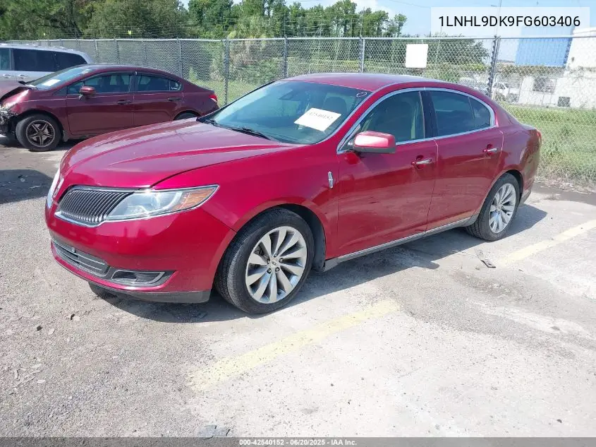 2015 Lincoln Mks VIN: 1LNHL9DK9FG603406 Lot: 42540152