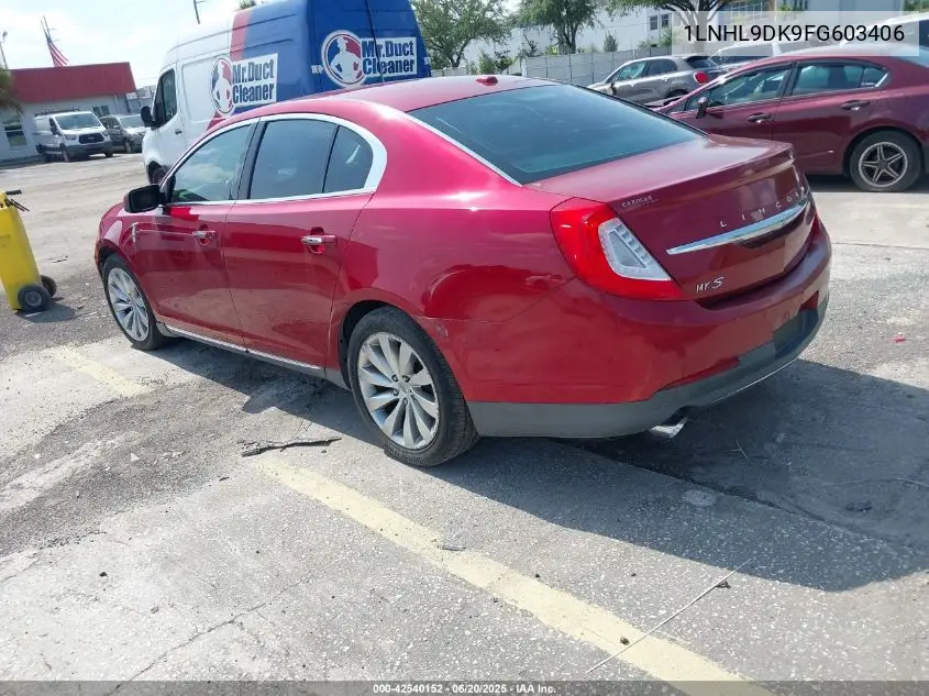2015 Lincoln Mks VIN: 1LNHL9DK9FG603406 Lot: 42540152