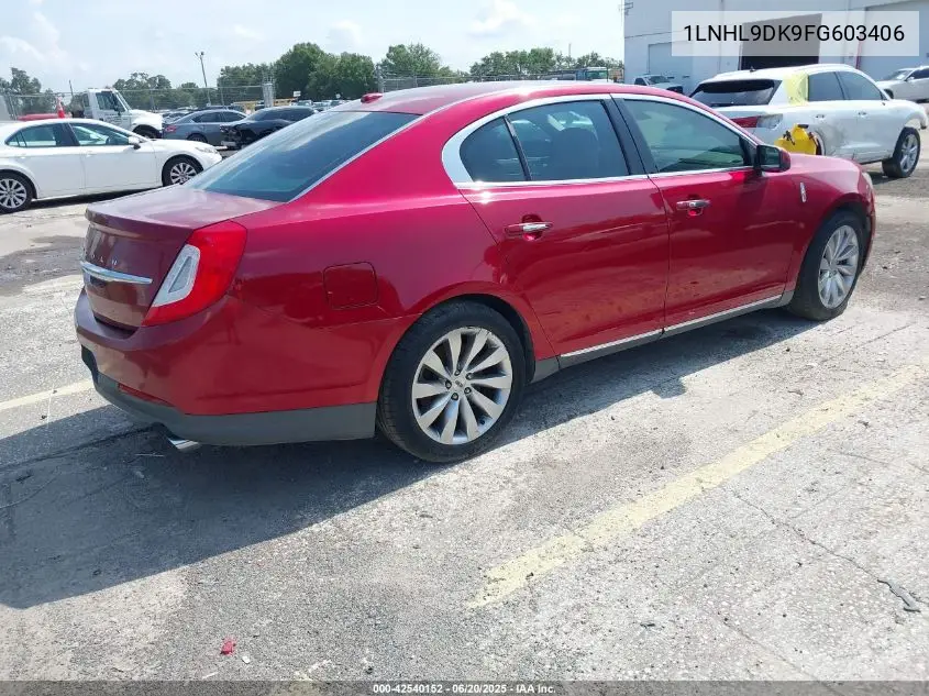 2015 Lincoln Mks VIN: 1LNHL9DK9FG603406 Lot: 42540152