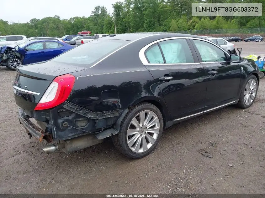 2016 Lincoln Mks Ecoboost VIN: 1LNHL9FT8GG603372 Lot: 42498548