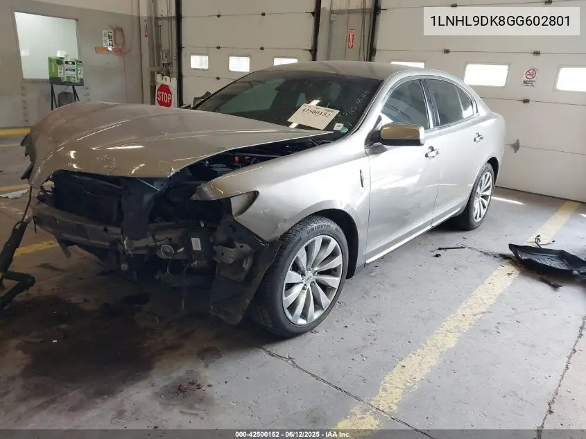 2016 Lincoln Mks VIN: 1LNHL9DK8GG602801 Lot: 42500152