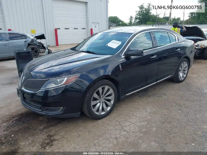 2016 Lincoln Mks VIN: 1LNHL9DK6GG600755 Lot: 42823369
