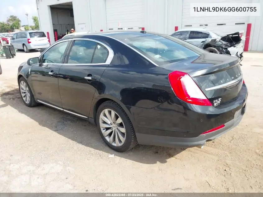 2016 Lincoln Mks VIN: 1LNHL9DK6GG600755 Lot: 42823369