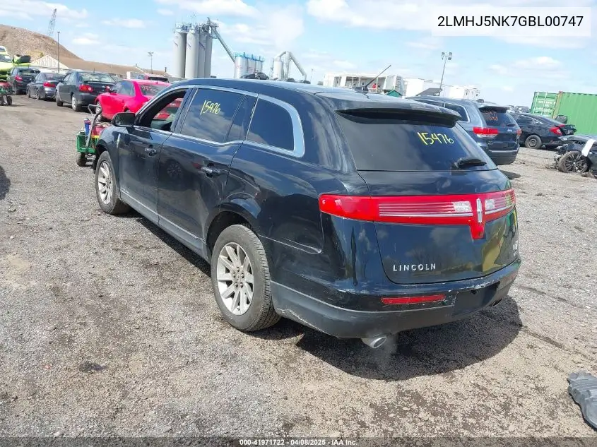 2016 Lincoln Mkt Livery VIN: 2LMHJ5NK7GBL00747 Lot: 41971722