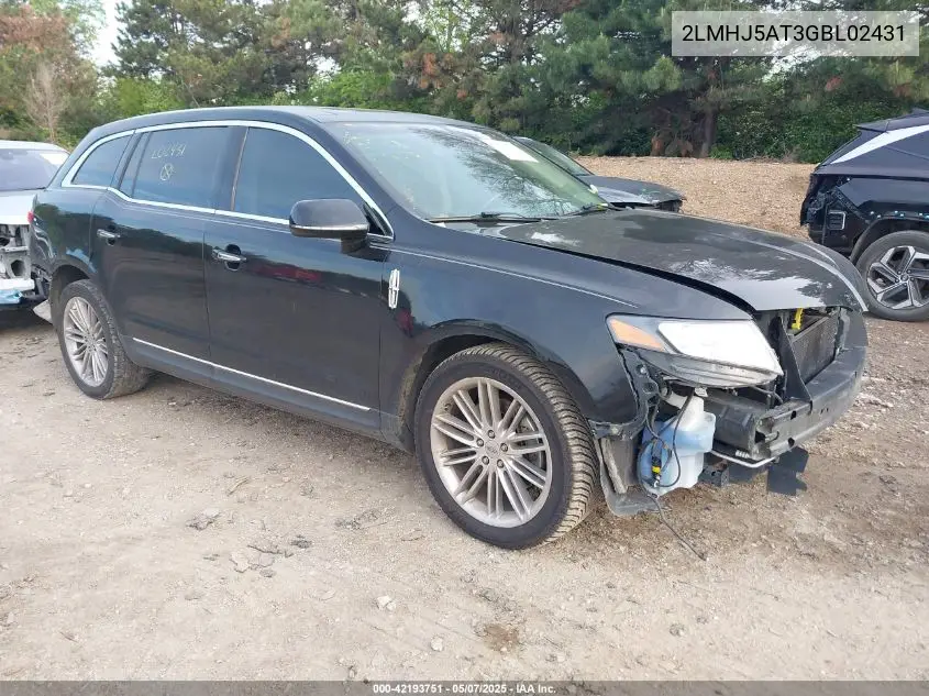 2016 Lincoln Mkt Ecoboost VIN: 2LMHJ5AT3GBL02431 Lot: 42193751