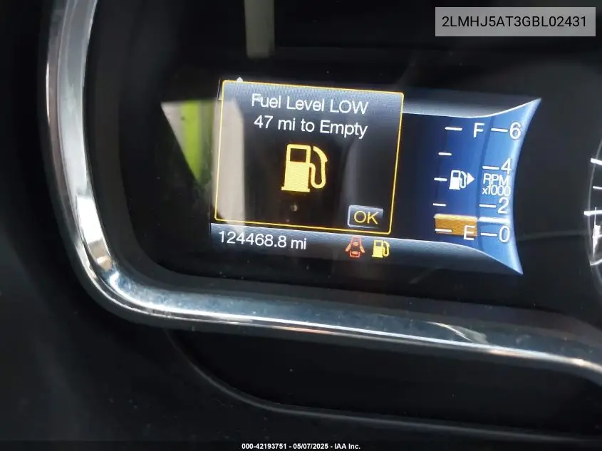 2016 Lincoln Mkt Ecoboost VIN: 2LMHJ5AT3GBL02431 Lot: 42193751