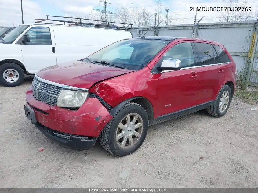 2007 Lincoln Mkx VIN: 2LMDU88C87BJ02769 Lot: 12310076