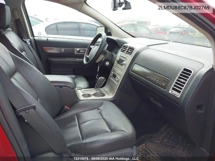 2007 Lincoln Mkx VIN: 2LMDU88C87BJ02769 Lot: 12310076