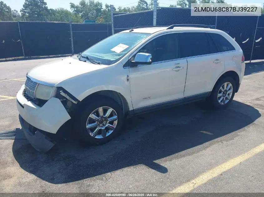 2007 Lincoln Mkx VIN: 2LMDU68C87BJ39227 Lot: 42589160