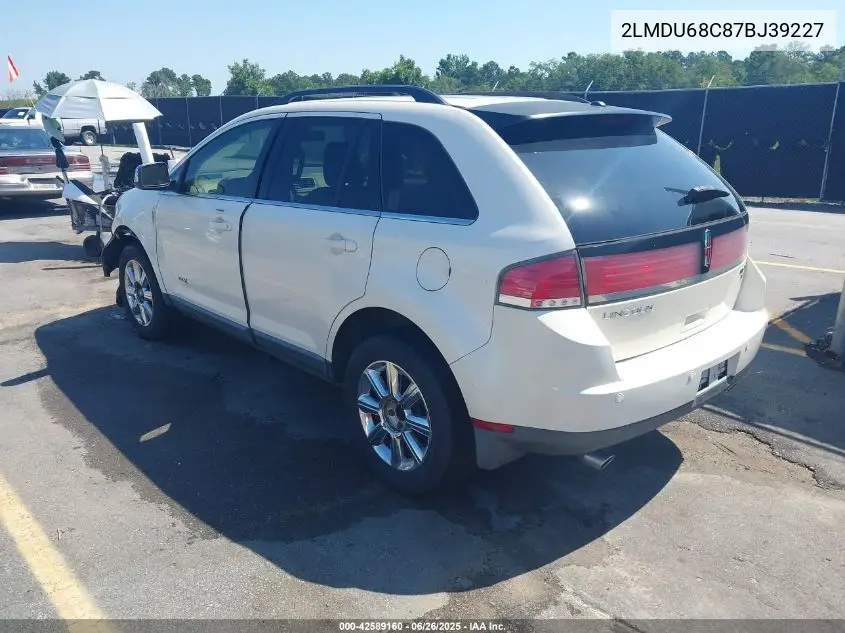 2007 Lincoln Mkx VIN: 2LMDU68C87BJ39227 Lot: 42589160