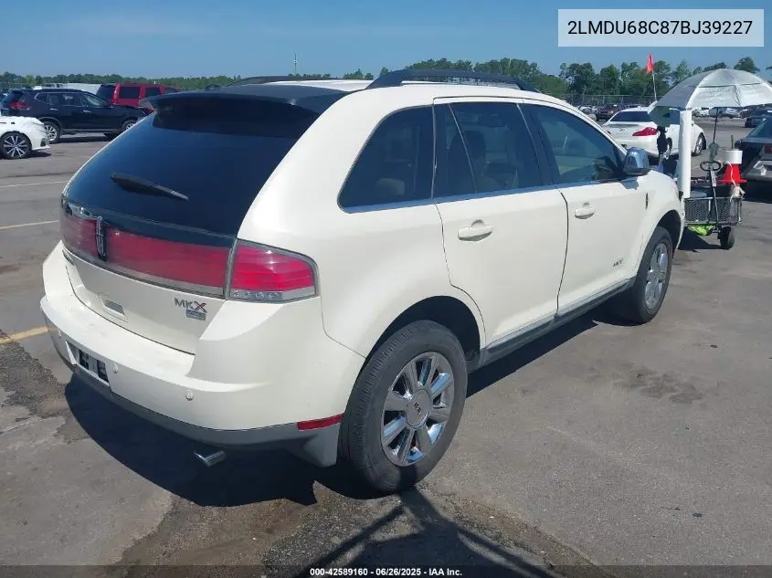 2007 Lincoln Mkx VIN: 2LMDU68C87BJ39227 Lot: 42589160