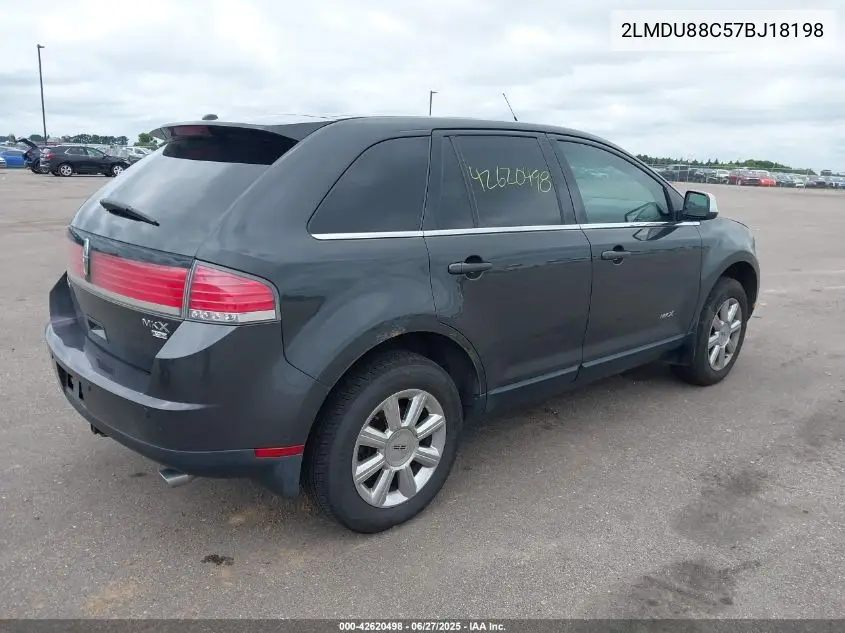 2007 Lincoln Mkx VIN: 2LMDU88C57BJ18198 Lot: 42620498