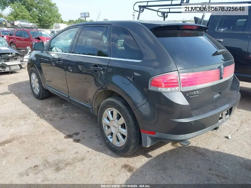2007 Lincoln Mkx VIN: 2LMDU68C67BJ25648 Lot: 42753616
