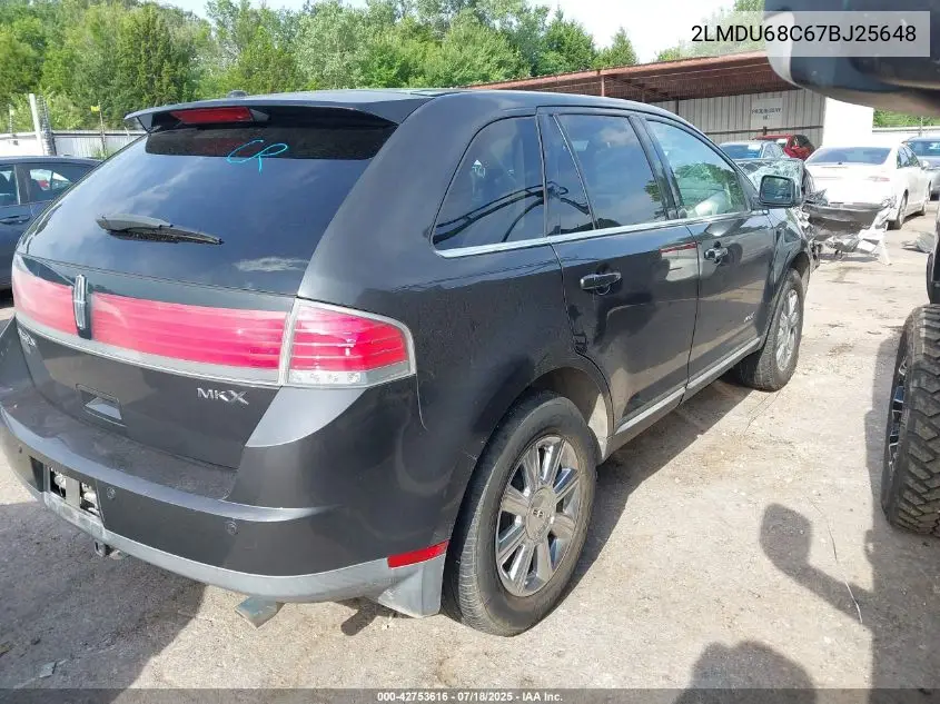 2007 Lincoln Mkx VIN: 2LMDU68C67BJ25648 Lot: 42753616