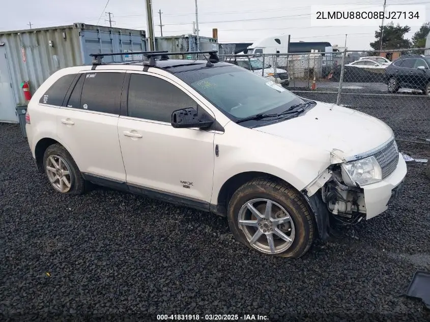 2008 Lincoln Mkx VIN: 2LMDU88C08BJ27134 Lot: 41831918