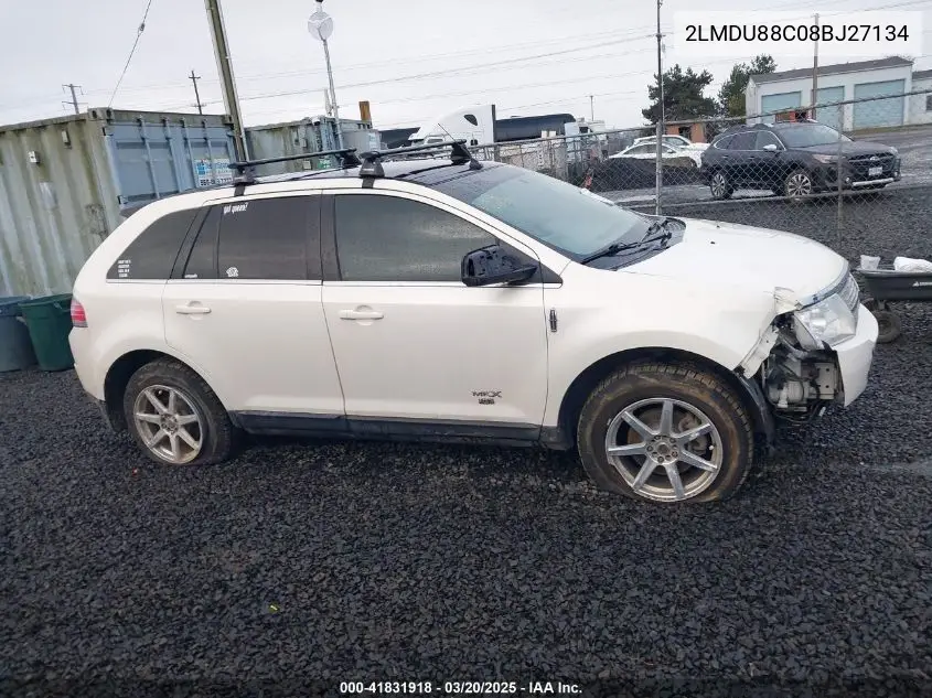 2008 Lincoln Mkx VIN: 2LMDU88C08BJ27134 Lot: 41831918