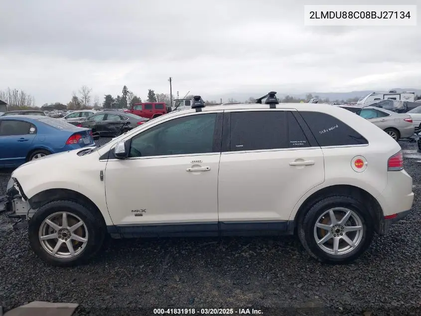 2008 Lincoln Mkx VIN: 2LMDU88C08BJ27134 Lot: 41831918