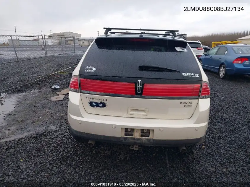 2008 Lincoln Mkx VIN: 2LMDU88C08BJ27134 Lot: 41831918