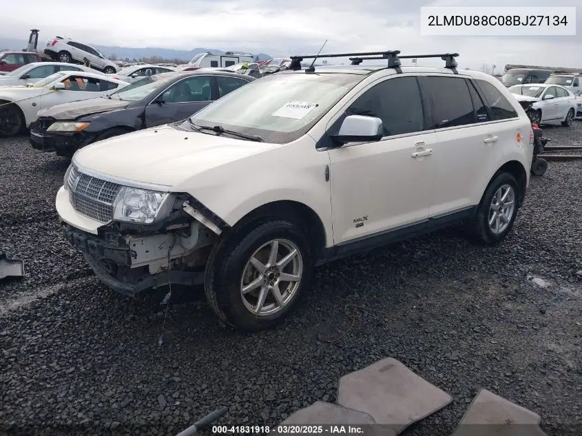 2008 Lincoln Mkx VIN: 2LMDU88C08BJ27134 Lot: 41831918