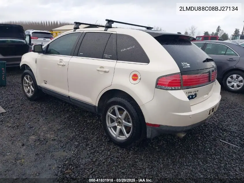 2008 Lincoln Mkx VIN: 2LMDU88C08BJ27134 Lot: 41831918