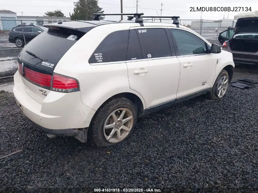 2008 Lincoln Mkx VIN: 2LMDU88C08BJ27134 Lot: 41831918