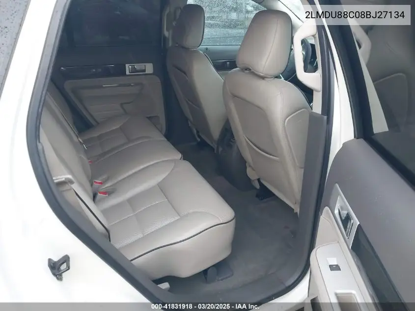 2008 Lincoln Mkx VIN: 2LMDU88C08BJ27134 Lot: 41831918