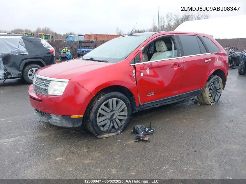 2010 Lincoln Mkx VIN: 2LMDJ8JC9ABJ08347 Lot: 12308947X