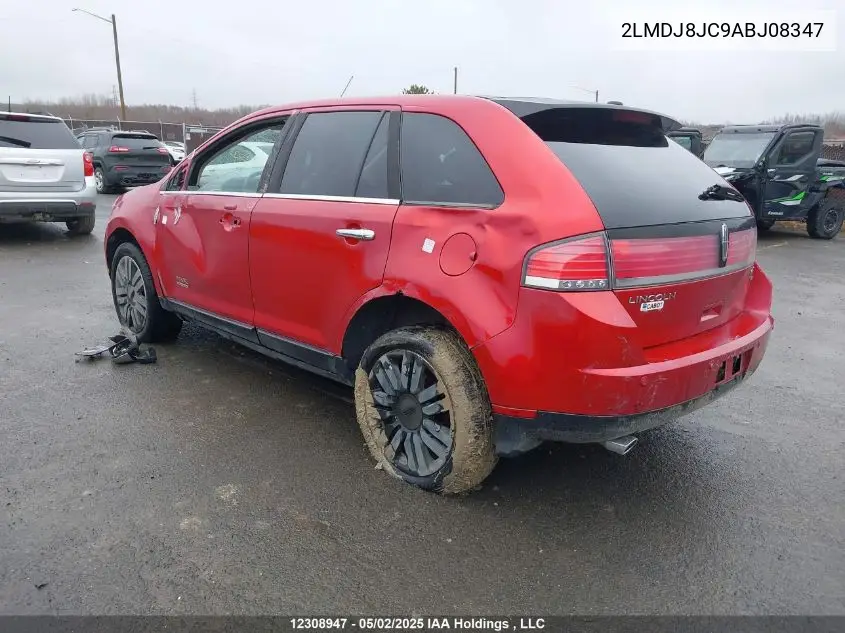 2010 Lincoln Mkx VIN: 2LMDJ8JC9ABJ08347 Lot: 12308947X