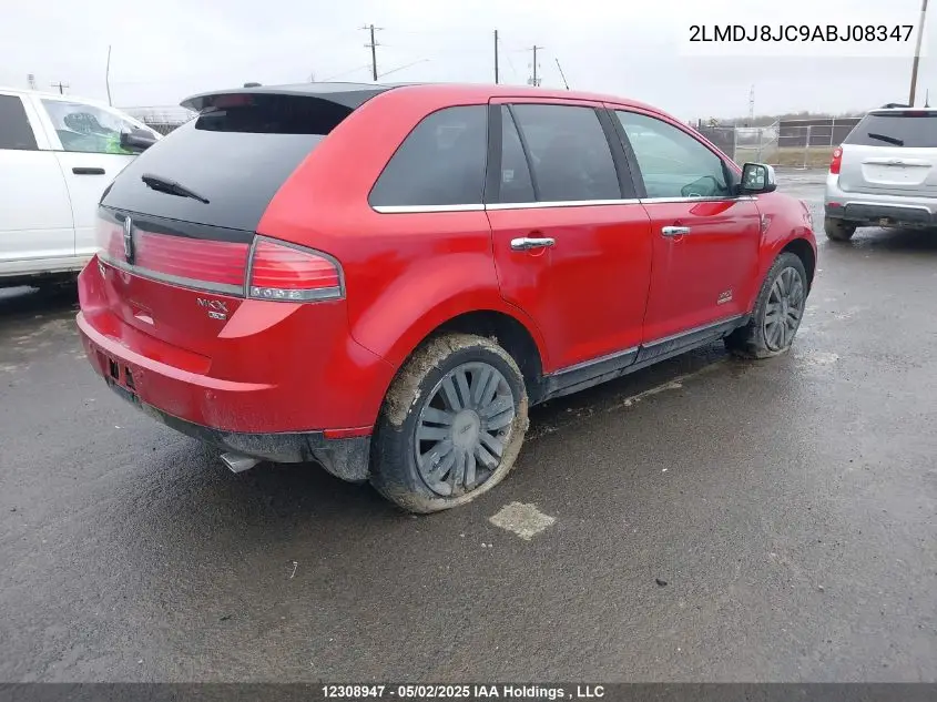 2010 Lincoln Mkx VIN: 2LMDJ8JC9ABJ08347 Lot: 12308947X
