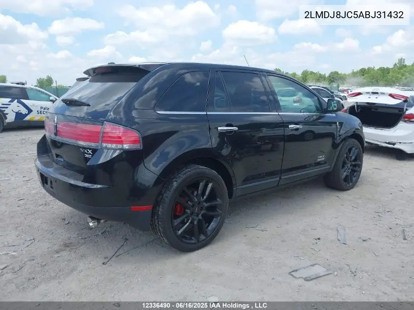 2010 Lincoln Mkx VIN: 2LMDJ8JC5ABJ31432 Lot: 12336490