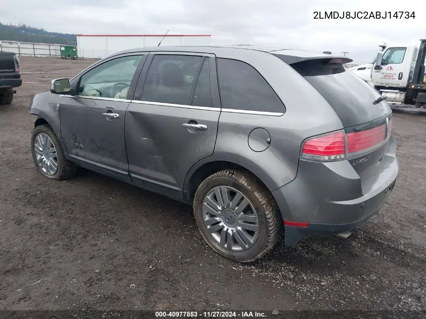 2010 Lincoln Mkx VIN: 2LMDJ8JC2ABJ14734 Lot: 40977853