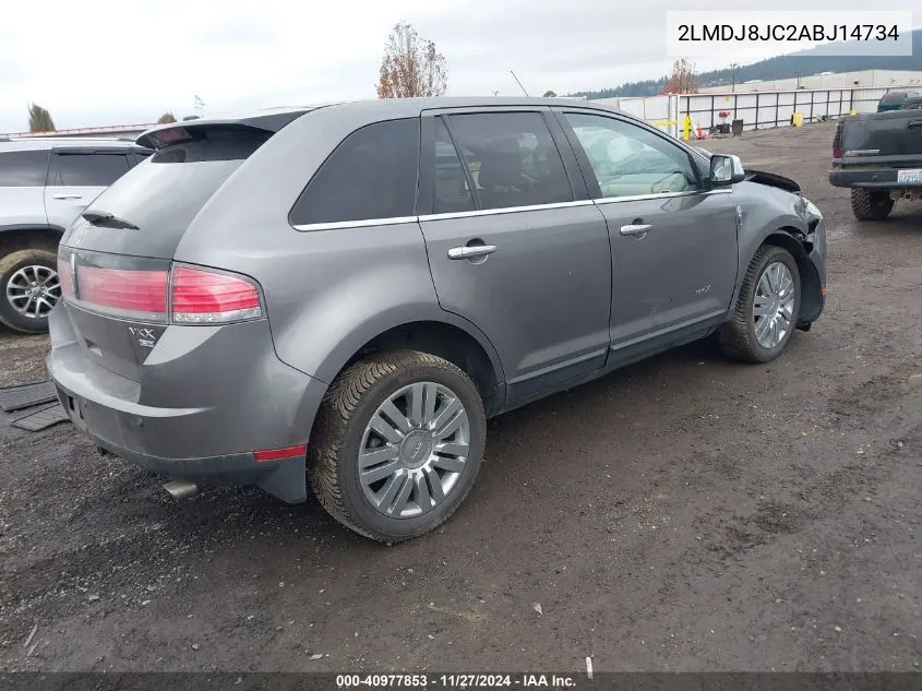2010 Lincoln Mkx VIN: 2LMDJ8JC2ABJ14734 Lot: 40977853