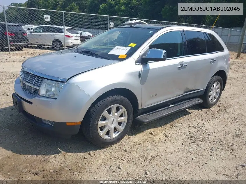 2010 Lincoln Mkx VIN: 2LMDJ6JC1ABJ02045 Lot: 42591821