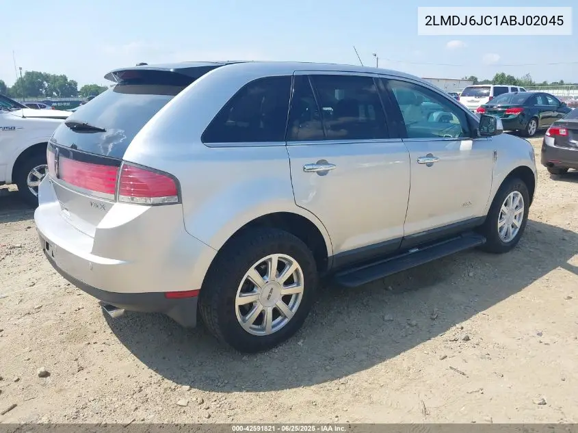 2010 Lincoln Mkx VIN: 2LMDJ6JC1ABJ02045 Lot: 42591821