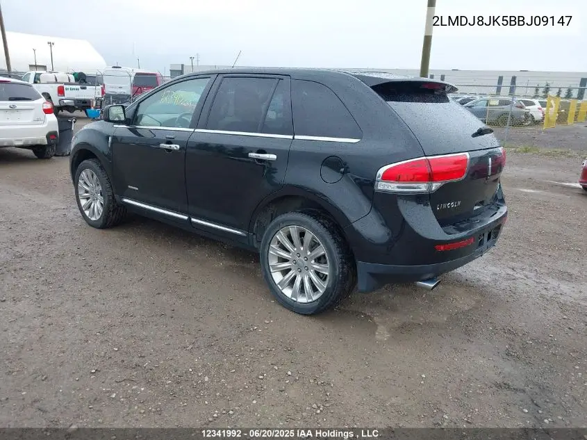 2011 Lincoln Mkx VIN: 2LMDJ8JK5BBJ09147 Lot: 12341992