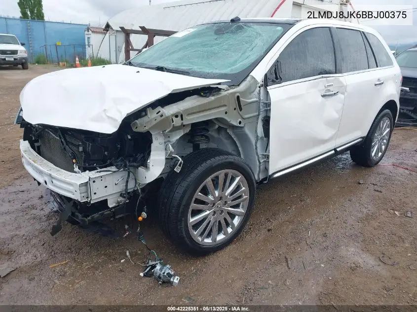 2011 Lincoln Mkx VIN: 2LMDJ8JK6BBJ00375 Lot: 42225351