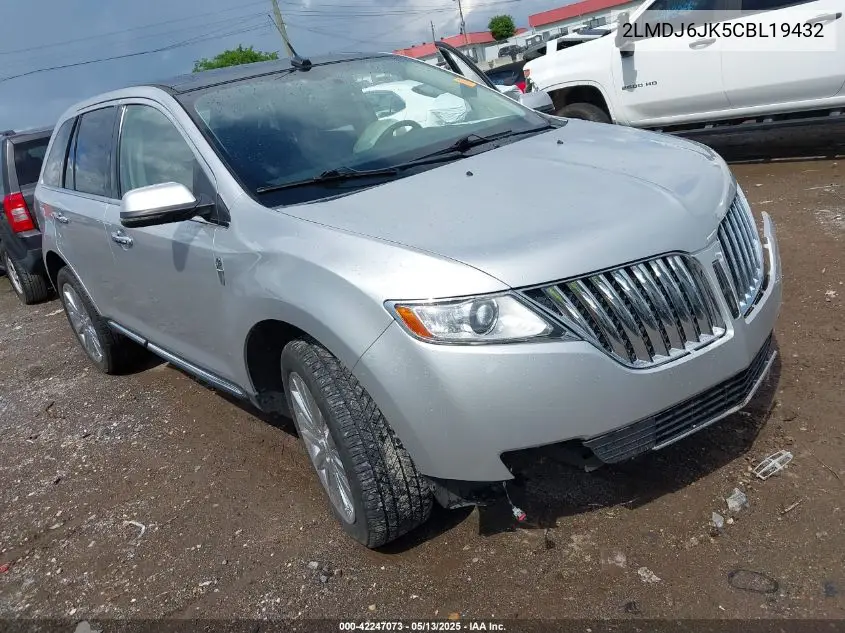 2012 Lincoln Mkx VIN: 2LMDJ6JK5CBL19432 Lot: 42247073