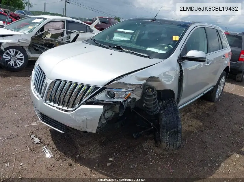 2012 Lincoln Mkx VIN: 2LMDJ6JK5CBL19432 Lot: 42247073