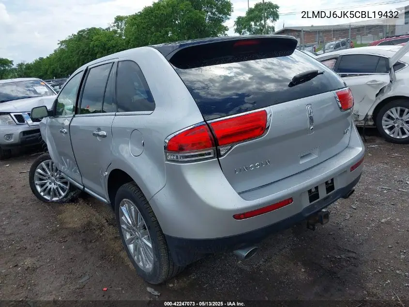 2012 Lincoln Mkx VIN: 2LMDJ6JK5CBL19432 Lot: 42247073