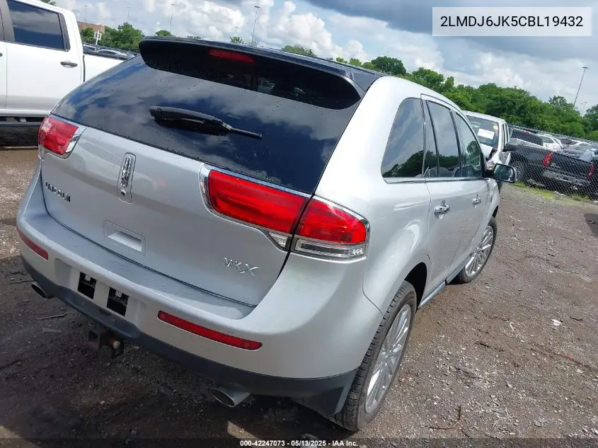 2012 Lincoln Mkx VIN: 2LMDJ6JK5CBL19432 Lot: 42247073