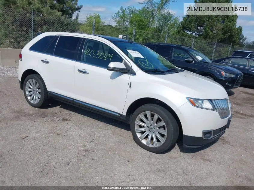 2012 Lincoln Mkx VIN: 2LMDJ8JK9CBL16738 Lot: 42253064