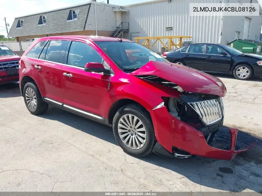 2012 Lincoln Mkx VIN: 2LMDJ8JK4CBL08126 Lot: 42611445