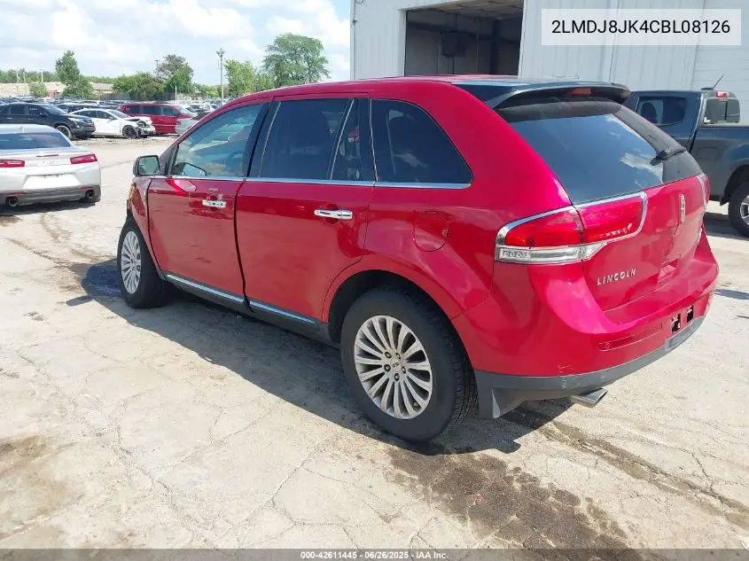2012 Lincoln Mkx VIN: 2LMDJ8JK4CBL08126 Lot: 42611445