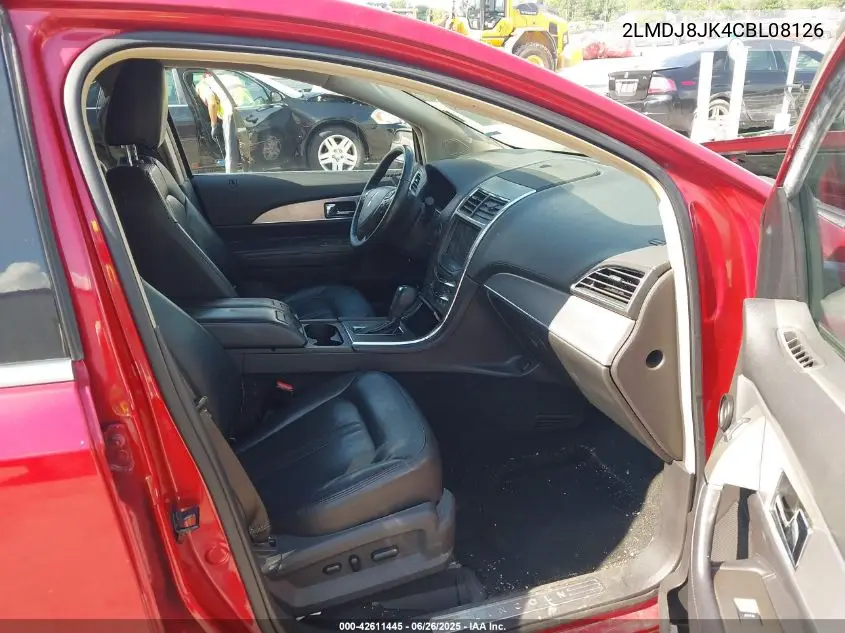 2012 Lincoln Mkx VIN: 2LMDJ8JK4CBL08126 Lot: 42611445