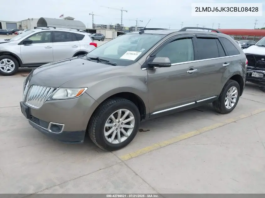 2012 Lincoln Mkx VIN: 2LMDJ6JK3CBL08428 Lot: 42766521